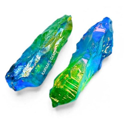 Crystals, Rocks, Jade, Crystals and Healing Stones, Witchcraft Supplies, Healing Crystals, Stones, Healing Stones, Rock Collection, Agate, Raw Stones (Aqua-Green Aura Quartz, 2 Pcs) - color: Aqua-green Aura Quartz