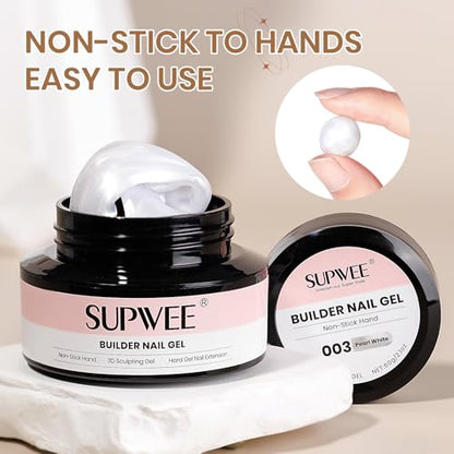 3D Sculpting Gel for Nail Art, 60g Large Capacity Pearl White - color: Pearl White