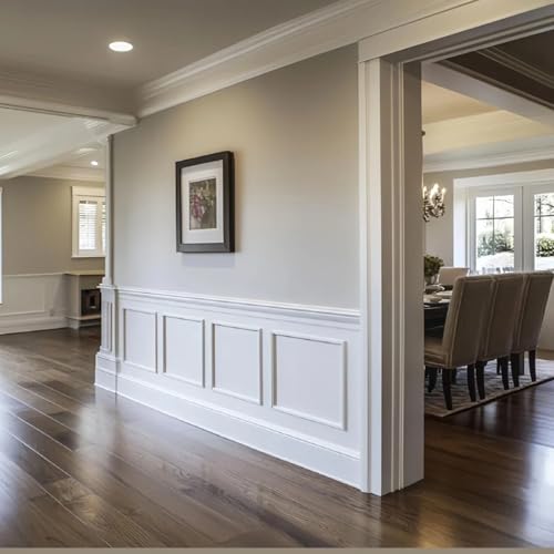 4 Set Peel and Stick Wall Molding Kit, Pre-Cut Mitered Picture Frame Molding for Wall (16" x 24"), DIY Wainscoting Wall Trim, Paintable Rigid PS Trim, 4 Panels, White - size: 16'' × 24''