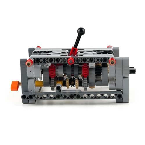 MOC Mechanical Transmission Gearbox Bundle – 5+1 & 6-Speed Manual Gear System, DIY Engineering Building Kit with Motor Function Compatibility, STEM Educational Model for Teens & Adults