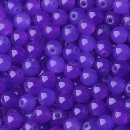 500Pcs Purple Round Glass Beads 8mm for Bracelets and DIY Crafts - color: Purple, size: 8mm 500pcs