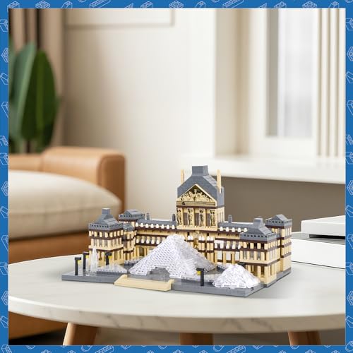 Architecture Louvre Micro Building Blocks Set, 3377 PCS World Famous Architectural Model Educational Toys Building Bricks - color: Louvre