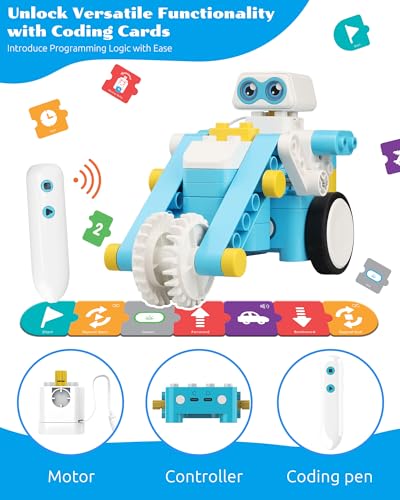 WhalesBot B3 Pro 24-in-1 Coding Robot Kit, Educational STEM Toy, Advanced Smart Programming for Educators, Robot Building Set with Controller&Motor&Sensors for Kids 4-6, 5-7 - style: WhalesBot B3 Pro Coding Robot