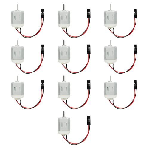 10Pcs DC Motor 1.5-6V 130 Motor Electric Motors Micro Mini Motors for Arduino Hobby Projects DIY, RC Boat DIY Airplane Car, Science Experiments - size: Feale Head Wire 130Motor