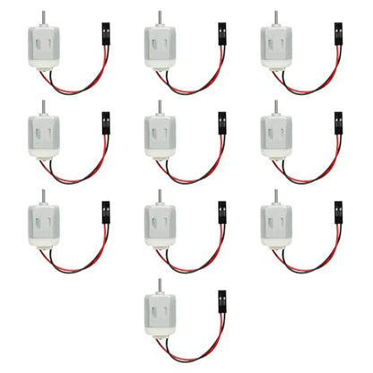 10Pcs DC Motor 1.5-6V 130 Motor Electric Motors Micro Mini Motors for Arduino Hobby Projects DIY, RC Boat DIY Airplane Car, Science Experiments - size: Feale Head Wire 130Motor