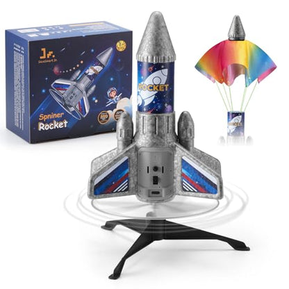 SainSmart Jr. Rocket Launcher for Kids - Upgraded Version, 200 ft Self Launching Motorized Rocket Toy with LED and Safety Parachute, Outdoor Toys for Ages 8-12, Birthday Gift for Kids Boys & Girls - style: Space Outer