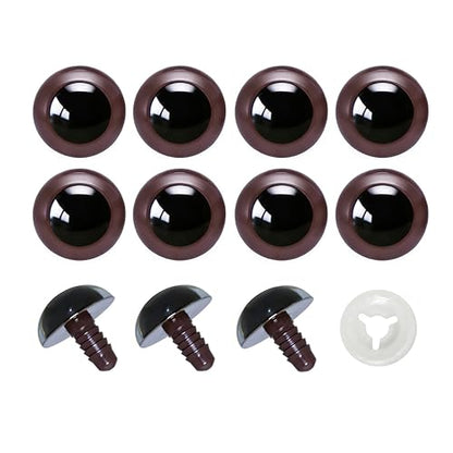 BESTCYC 60pcs 24mm Brown Plastic Safety Eyes Craft Eyes with Washers for Amigurumi Dolls Plush Animals DIY Craft Lovers Doll Makers Crochet Craft Supplies - color: Brown, size: 24mm