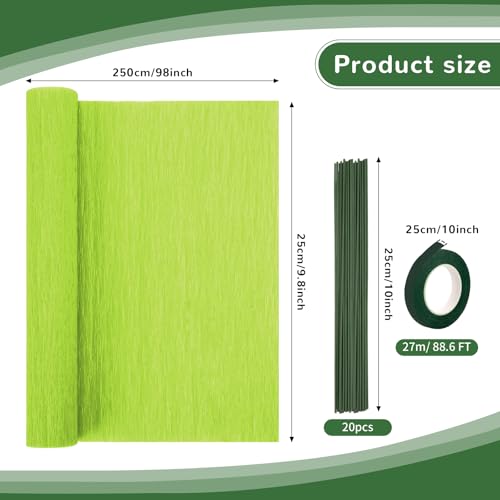 Crepe Paper Streamers 8 Rolls, 10 x 98Inch 8 Green Colors - color: Green