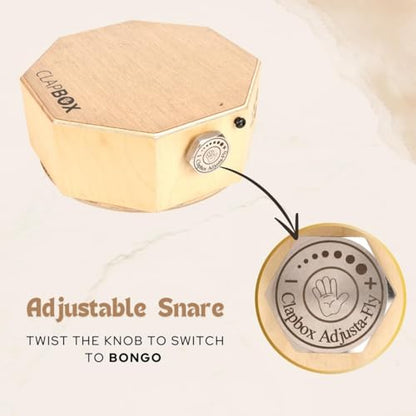 Clapbox Travel Cajembe Drum Birch Wood (H:6" W:12" L:12") - Included is a Padded Bag and Strap | With a Snare Adjusting Feature for Versatility | Most Popular Drum Circle Instrument (Travel Cajembe)