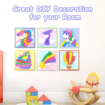 Poke-in Fun Art Fabric Craft- Magical Dream Decor,Mess Free Kids'Paper Craft Kits,Arts and Crafts for Kids,DIY Art Activity Birthday Ideas for Children,Toys for Girls &Boys Ages 4-10+ - style: Magical
