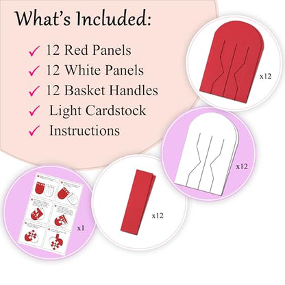 12 DIY Danish Heart Baskets. 4x4 Checkered Pattern with Central Star. Precut and Ready to Use, No Tools Needed. Traditional Weaving Paper Craft to Make Julehjerter. for Experienced Crafters - color: 4x4 With Center Star Kit