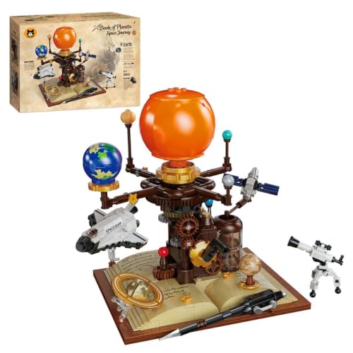 Spinning Solar System Space Building Kit with Rotating Planet Model