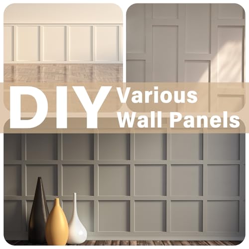 Weysat 1 Set Mdf Board and Batten Wall Panel Wainscoting Panel 107.5 x 80''