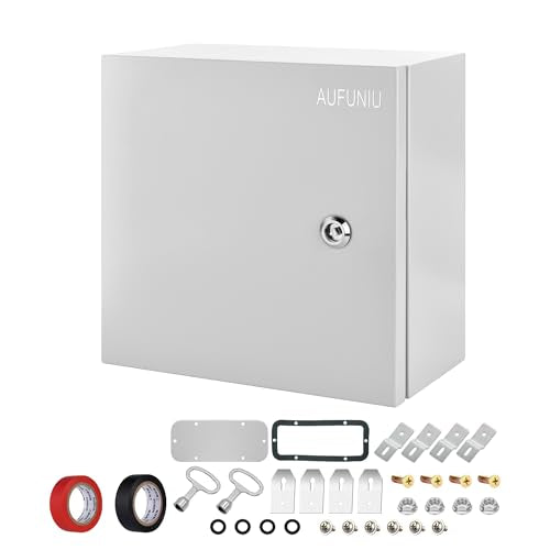 Steel Electrical Junction Box, 12 x 12 x 6 Waterproof & Dustproof Electrical Enclosure, Outdoor & Indoor Universal Project Box with Lock & Mounting Plate - size: 12 x 12 x 6"