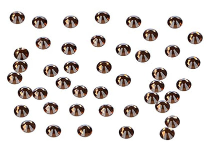 2880PCS Art Nail Rhinestones Non Hotfix Glue Fix Round Crystals Glass Flatback for DIY Jewelry Making with one Picking Pen (ss6 2880pcs, Smoked Topaz) - color: Smoked Topaz, size: ss6 2880pcs