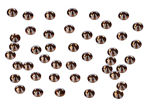 288PCS Art Nail Rhinestones Non Hotfix Glue Fix Round Crystals Glass Flatback for DIY Jewelry Making with one Picking Pen (ss30 288pcs, Smoked Topaz) - color: Smoked Topaz, size: ss30 288pcs