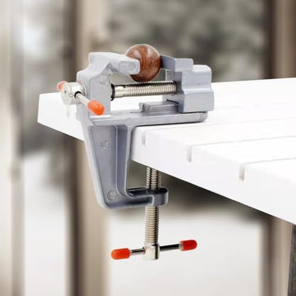Mini Hobby Vise Precision Small Bench Vise DIY Craft Jewelry Repair Tool Kit Multi-Purpose Clamp Workbench Vise - color: Silvery, size: 9.8X8X3.5CM