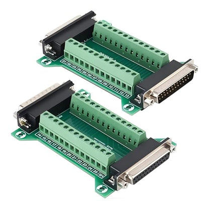 2PCS RS232 DB25 Female and Male Connector in One Breakout Board - style: DB25
