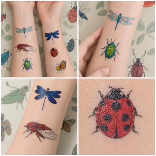 120 PCS Bug Temporary Tattoos for Kids Toddlers - color: 120PCS