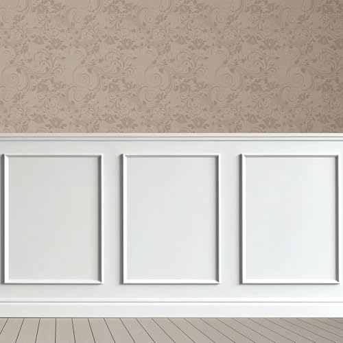 Lunghaa 3-Frame 16" x 24" Premade Accent Wall Molding Kit, Ready-to-Assemble Wainscoting Panels, Pre-Cut Chair Rail Moulding Trim Picture Frame for Home Décor - size: 3-Frame, 16"W x 24"H