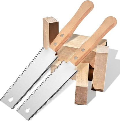 Japanese Hand Saw 2 Pack, 6 Inch Double Edge Pull Saw for Flush Cuts