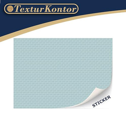 3 Sheets Self Adhesive Floor Tiles for Dollhouse 1:12 Scale (Pastel Turquoise Metro Tiles) - style: Pastel Turquoise Metro Tiles