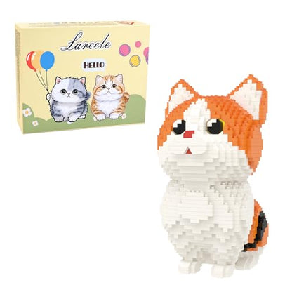 Larcele Munchkin Cat-Orange Micro Building Blocks Set for Kids 8+ KLJM-05 - style: Munchkin Cat-Orange