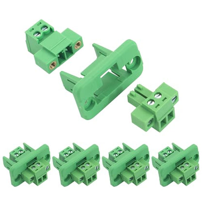 5Sets 2Pin 3.81mm Through-Wall Screw Terminal Block Connectors - size: 2 Pin