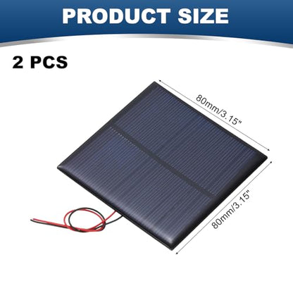 MECCANIXITY 2Pcs 6V 0.75W 150mA Mini Solar Panels, Small Polycrystalline Solar Cell Panel with Cable for DIY Electric Toy Materials Kits Charger - style: 6V 0.75W 150mA