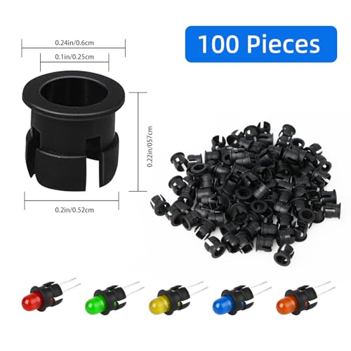 3mm LED Holder 100PCS Panel Mount LED Bezel Clips Black Plastic - color: Black, size: 3MM