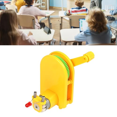 Portable Hand Cranked Power Generator Handheld Crank Generator Science Experiments STEM Building Toy for Student Teen ABS Plastic
