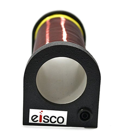 Eisco - Small Air Core Solenoid, 700 Turns, Insulated Copper Wire, 1.6A Continuous / 5A Intermittent Current, 1.77" Inner Diameter, 5.9" Length, Electromagnetism & Physics Lab Equipment