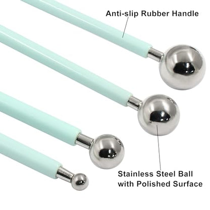 Cake Decorating Metal Ball, Set of 4, Green - color: Green
