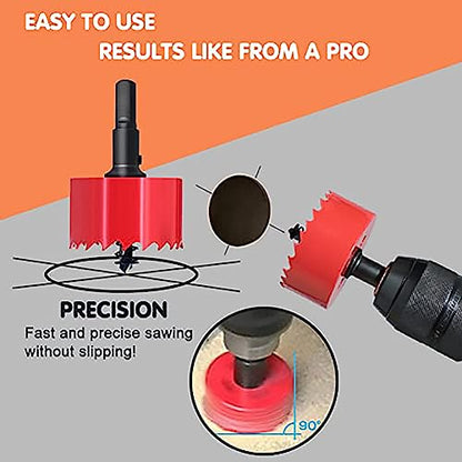 1 in. Bi-Metal Hole Saw Drill Bits - Versatile and Durable Hole Cutter for Wood, Plywood, Plaster Drywall, Ceiling, Plastic Pipe, PVC and Thin Metal - Includes Arbor & Pilot Bit (25mm) - size: 1"(25mm)