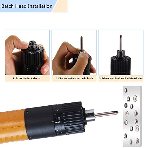 MXBAOHENG Electric Screwdriver Sets Torque Adjustable Drill Tool Applicable Batch Head 4mm 110-220V (100) - size: 100