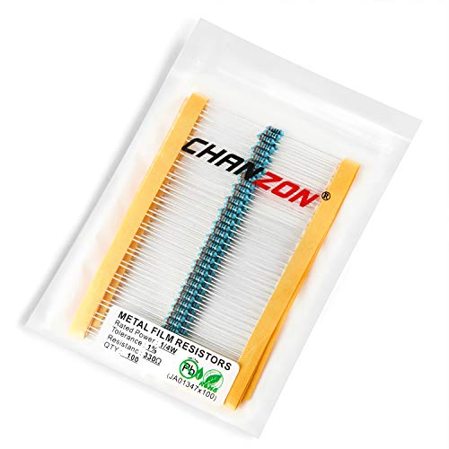 Chanzon 100pcs 1/4W (0.25W) 330 Ω ohm Metal Film Fixed Resistor - size: [1-4ZC03] 330 ohm