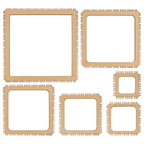 BENECREAT 6 Sizes Poplar Wood Weaving Loom Kit, Square DIY Weaving Loom DIY Weaving Art Tapestry Loom for Hanging Decor Woven Tapestry Knitted Crafts Making, 4.5mm Thick - size: Rectangle