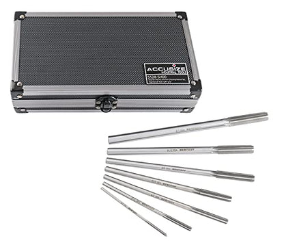 Accusize Industrial Tools Chucking Reamer Set, 1/8" to 1/2" by 1/16", 7 Pc - size: Fractional 1/8" thru 1/2" by 16ths
