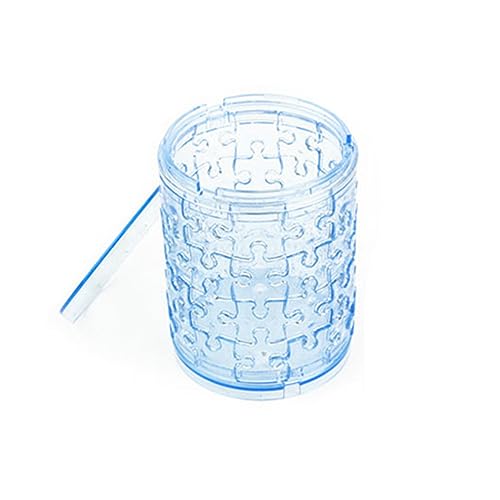 3D Crystal Pen Container Puzzle, Crystal Puzzle Brainteasers for Puzzlers Ages 16 and Up, 51PCS(Blue) - color: Blue-pen-container