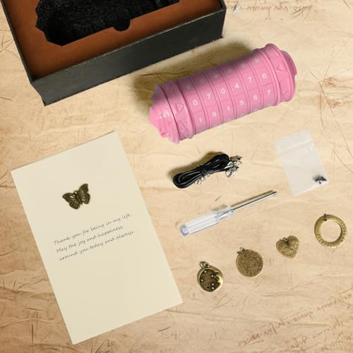CoEjokno Da Vinci Code Numeric Cryptex Money Puzzle Box for Cash Gift, Jewelry Box with Hidden Compartment, Unique Puzzle Gift for Adults Brain Teaser Valentine’s Day Wedding & Anniversary Present - color: Pink