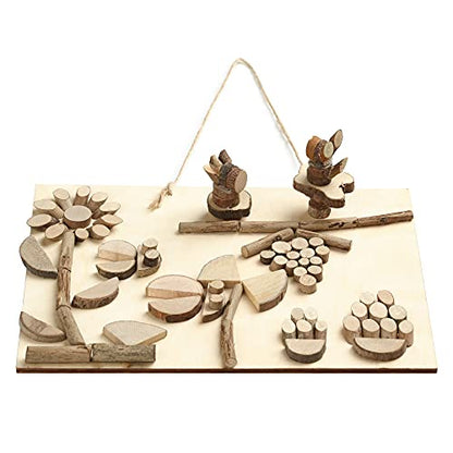 LAZACA Wood Craft Kits DIY, Wooden Loose Parts 250 Pcs, 19.5X13X3.5cm