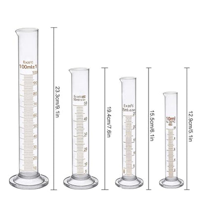Glass Beakers Cylinder Pipettes Lab Glassware Set 18 Pieces