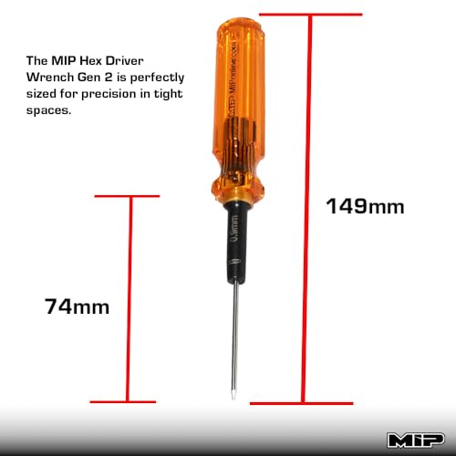 MIP 9212 Metric Hex Screwdriver RC Tools Kit (0.9mm) – Precision Hexagon Screwdriver for RC Cars, Quadcopter, Helicopter, and FPV Racing Drone Models - size: 0.9mm