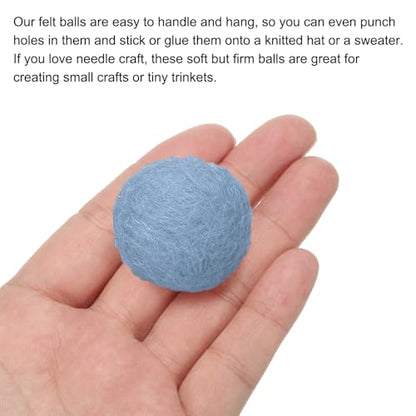 PATIKIL Wool Felt Balls Beads Wool Felting Pom 3.1cm 31mm Heavy Blue for Home Crafts Handcrafts Project DIY Pack of 10 - color: Heavy Blue
