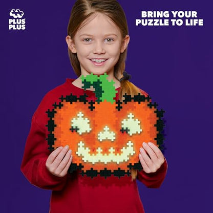 PLUS PLUS Puzzle By Number, Jack-o'-Lantern - 250 pc Halloween Building Toy - style: Jack-o'-Lantern
