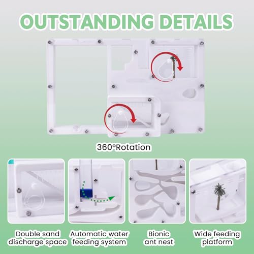 Ant Farming Castle,Habitat Science Learning Kit,Farms for Live Ants,Study of Ecosystem,Behavior of Ant Colony, Explore The World at Home School (Live Ants NOT Included) (White)