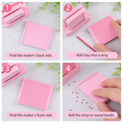 Mini Polymer Clay Bead Maker（1&1.5&2mm）, Clay Beads Roller Bead Shaping Tool Clay Molds for Jewelry Making DIY Bracelet Necklace Craft - color: 1-2mm