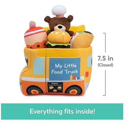 Baby GUND Play Soft Collection, My Little Food Truck 5-Piece Plush Playset with Rattle, Squeaker and Crinkle Sound Toys, Sensory Toy for Babies, 7.5” - style: Food Truck