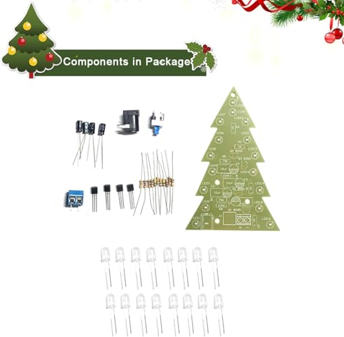 16 Lamp Christmas Tree SMT Soldering Practice Board Kit DIY Electronics Kit Welding Practice Kit for aged 14+ STEM Beginners