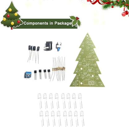 16 Lamp Christmas Tree SMT Soldering Practice Board Kit DIY Electronics Kit Welding Practice Kit for aged 14+ STEM Beginners